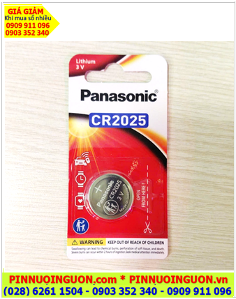 Panasonic CR-2025PT/1B; Pin 3v Lithium Panasonic CR-2025PT/1B (Loại vỉ 01viên), Xuất xứ Indonesia